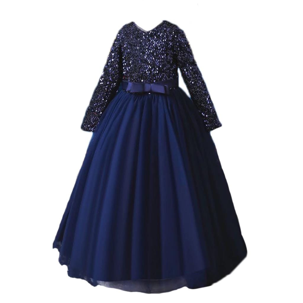 Mashotrend Lacivert Zara Payetli Çocuk Abiye - Kız Çocuk Elbise
